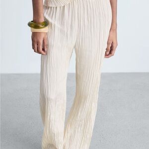 Mango pleated cream pants